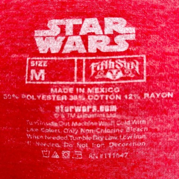 Star Wars Retro Logo Graphic Tee Unisex M Red - Picture 4 of 5